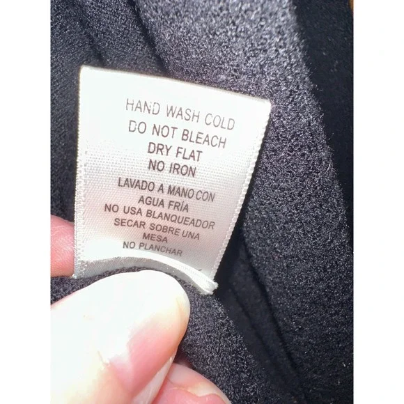 Love Tree Womens Long Sleeve Soft Knit Open Cardigan Duster Black‎ Pockets Large - Picture 6 of 6